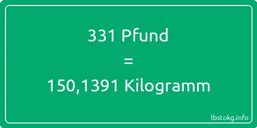 331 lbs bis kg - 331 Pfund bis Kilogramm