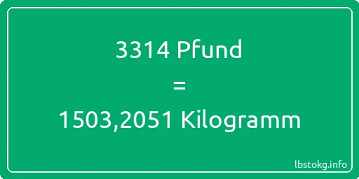 3314 lbs bis kg - 3314 Pfund bis Kilogramm