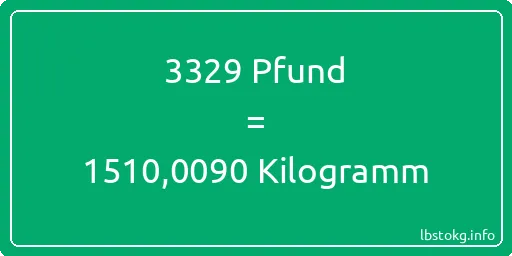 3329 lbs bis kg - 3329 Pfund bis Kilogramm