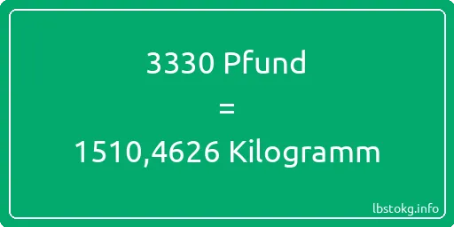 3330 lbs bis kg - 3330 Pfund bis Kilogramm