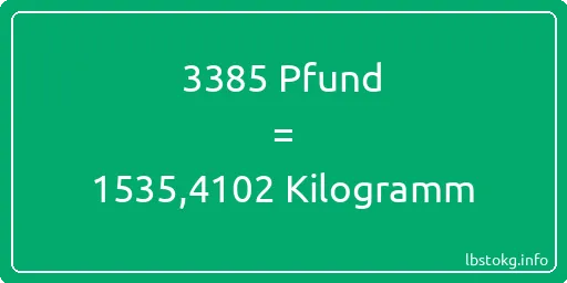 3385 lbs bis kg - 3385 Pfund bis Kilogramm