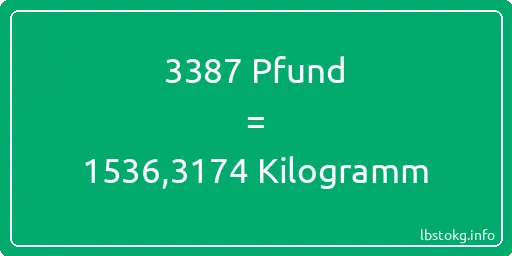 3387 lbs bis kg - 3387 Pfund bis Kilogramm