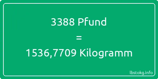 3388 lbs bis kg - 3388 Pfund bis Kilogramm