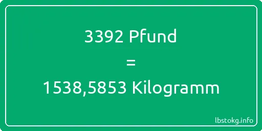 3392 lbs bis kg - 3392 Pfund bis Kilogramm