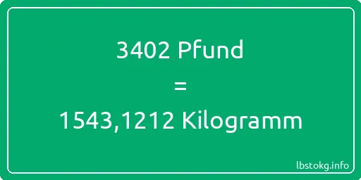 3402 lbs bis kg - 3402 Pfund bis Kilogramm