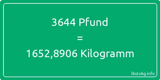 3644 lbs bis kg - 3644 Pfund bis Kilogramm