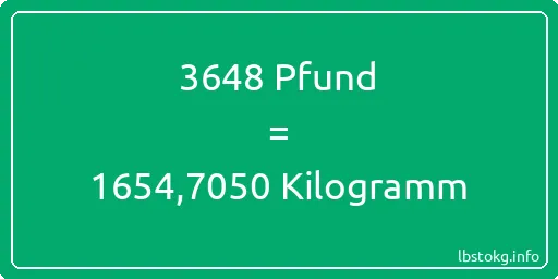 3648 lbs bis kg - 3648 Pfund bis Kilogramm