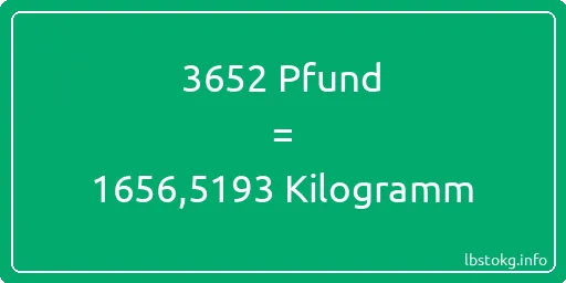 3652 lbs bis kg - 3652 Pfund bis Kilogramm