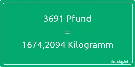 3691 lbs bis kg - 3691 Pfund bis Kilogramm