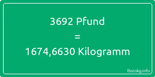 3692 lbs bis kg - 3692 Pfund bis Kilogramm