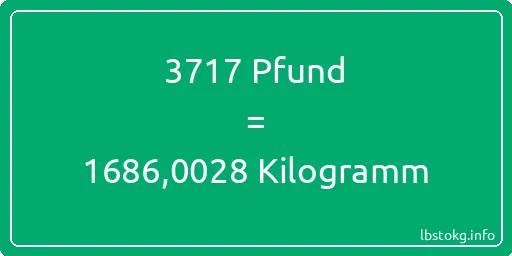 3717 lbs bis kg - 3717 Pfund bis Kilogramm