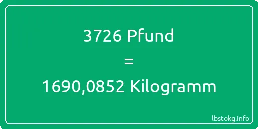 3726 lbs bis kg - 3726 Pfund bis Kilogramm