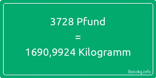 3728 lbs bis kg - 3728 Pfund bis Kilogramm