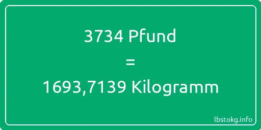 3734 lbs bis kg - 3734 Pfund bis Kilogramm