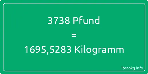 3738 lbs bis kg - 3738 Pfund bis Kilogramm