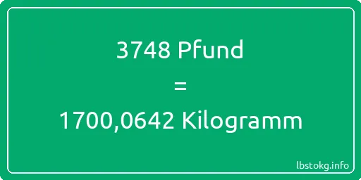 3748 lbs bis kg - 3748 Pfund bis Kilogramm