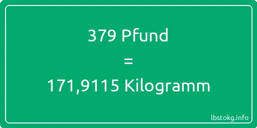 379 lbs bis kg - 379 Pfund bis Kilogramm