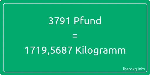 3791 lbs bis kg - 3791 Pfund bis Kilogramm