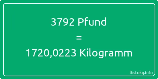 3792 lbs bis kg - 3792 Pfund bis Kilogramm