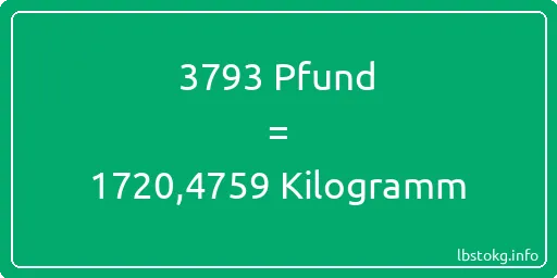 3793 lbs bis kg - 3793 Pfund bis Kilogramm