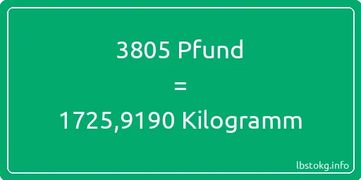 3805 lbs bis kg - 3805 Pfund bis Kilogramm