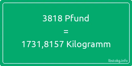 3818 lbs bis kg - 3818 Pfund bis Kilogramm