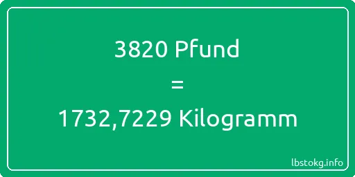 3820 lbs bis kg - 3820 Pfund bis Kilogramm