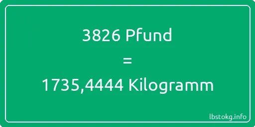 3826 lbs bis kg - 3826 Pfund bis Kilogramm