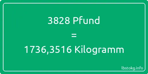 3828 lbs bis kg - 3828 Pfund bis Kilogramm