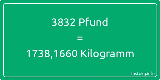 3832 lbs bis kg - 3832 Pfund bis Kilogramm