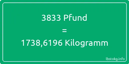 3833 lbs bis kg - 3833 Pfund bis Kilogramm