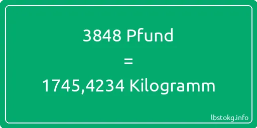 3848 lbs bis kg - 3848 Pfund bis Kilogramm