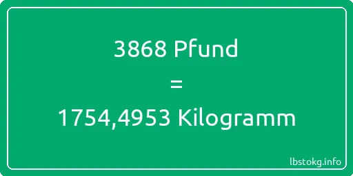 3868 lbs bis kg - 3868 Pfund bis Kilogramm