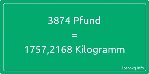 3874 lbs bis kg - 3874 Pfund bis Kilogramm