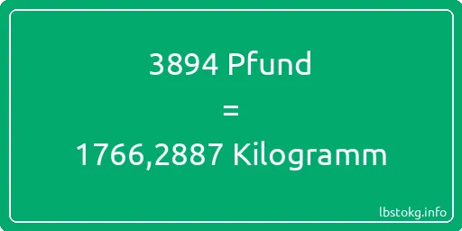 3894 lbs bis kg - 3894 Pfund bis Kilogramm