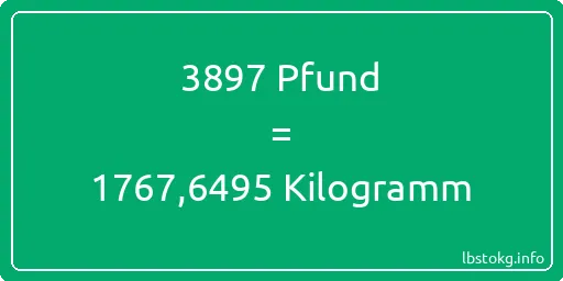 3897 lbs bis kg - 3897 Pfund bis Kilogramm