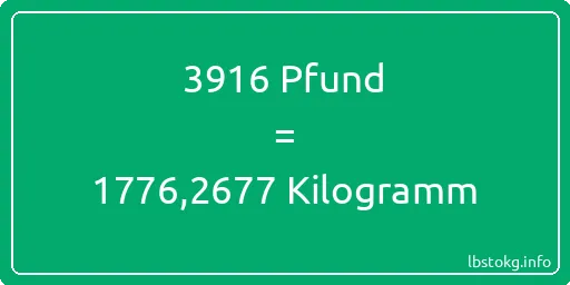 3916 lbs bis kg - 3916 Pfund bis Kilogramm