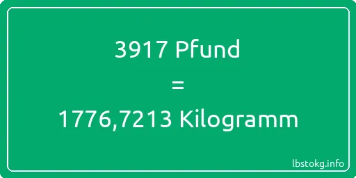 3917 lbs bis kg - 3917 Pfund bis Kilogramm