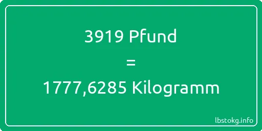 3919 lbs bis kg - 3919 Pfund bis Kilogramm