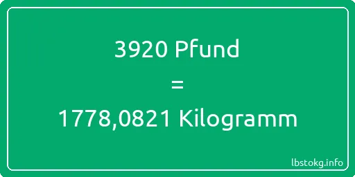 3920 lbs bis kg - 3920 Pfund bis Kilogramm