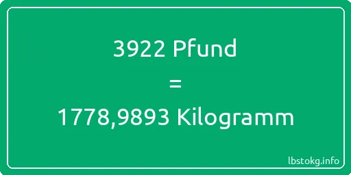 3922 lbs bis kg - 3922 Pfund bis Kilogramm