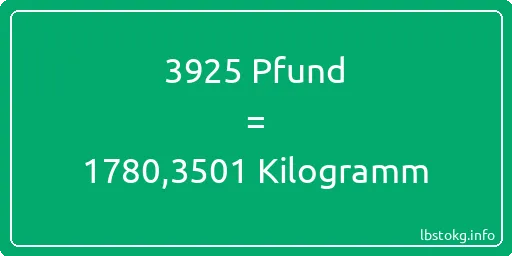 3925 lbs bis kg - 3925 Pfund bis Kilogramm