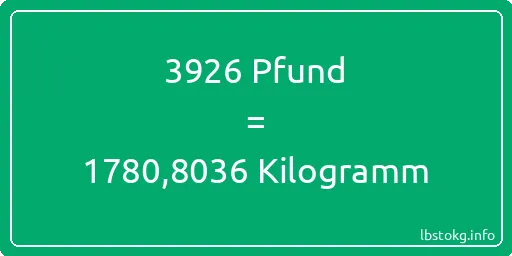 3926 lbs bis kg - 3926 Pfund bis Kilogramm