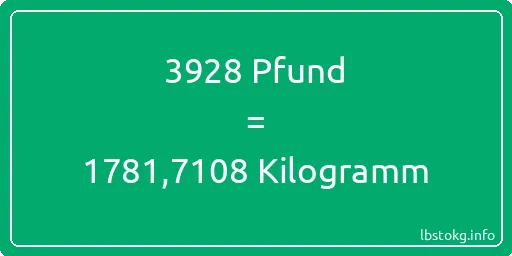 3928 lbs bis kg - 3928 Pfund bis Kilogramm