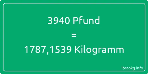 3940 lbs bis kg - 3940 Pfund bis Kilogramm