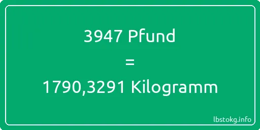 3947 lbs bis kg - 3947 Pfund bis Kilogramm