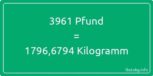 3961 lbs bis kg - 3961 Pfund bis Kilogramm