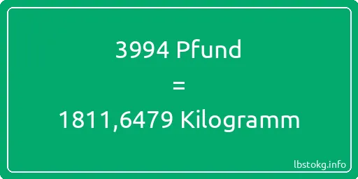 3994 lbs bis kg - 3994 Pfund bis Kilogramm