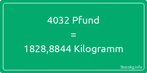 4032 lbs bis kg - 4032 Pfund bis Kilogramm