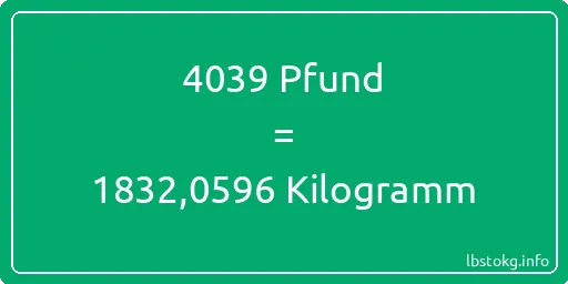 4039 lbs bis kg - 4039 Pfund bis Kilogramm